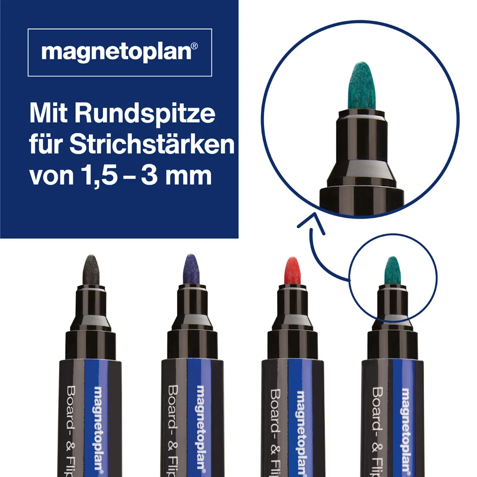 Board- und Flipchartmarker PRO+, blau von Magnetoplan – Produktfoto