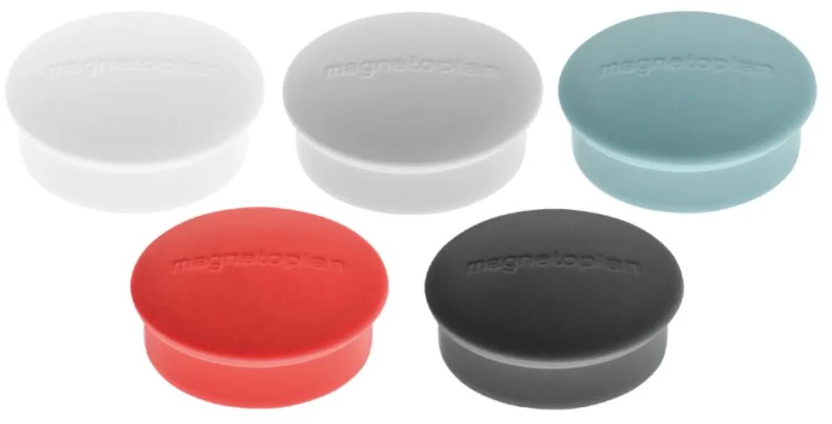 Discofix ronde magneten mini, 19 mm, 10 stuks de Magnetoplan en Kleurrijk gesorteerd – photo produit