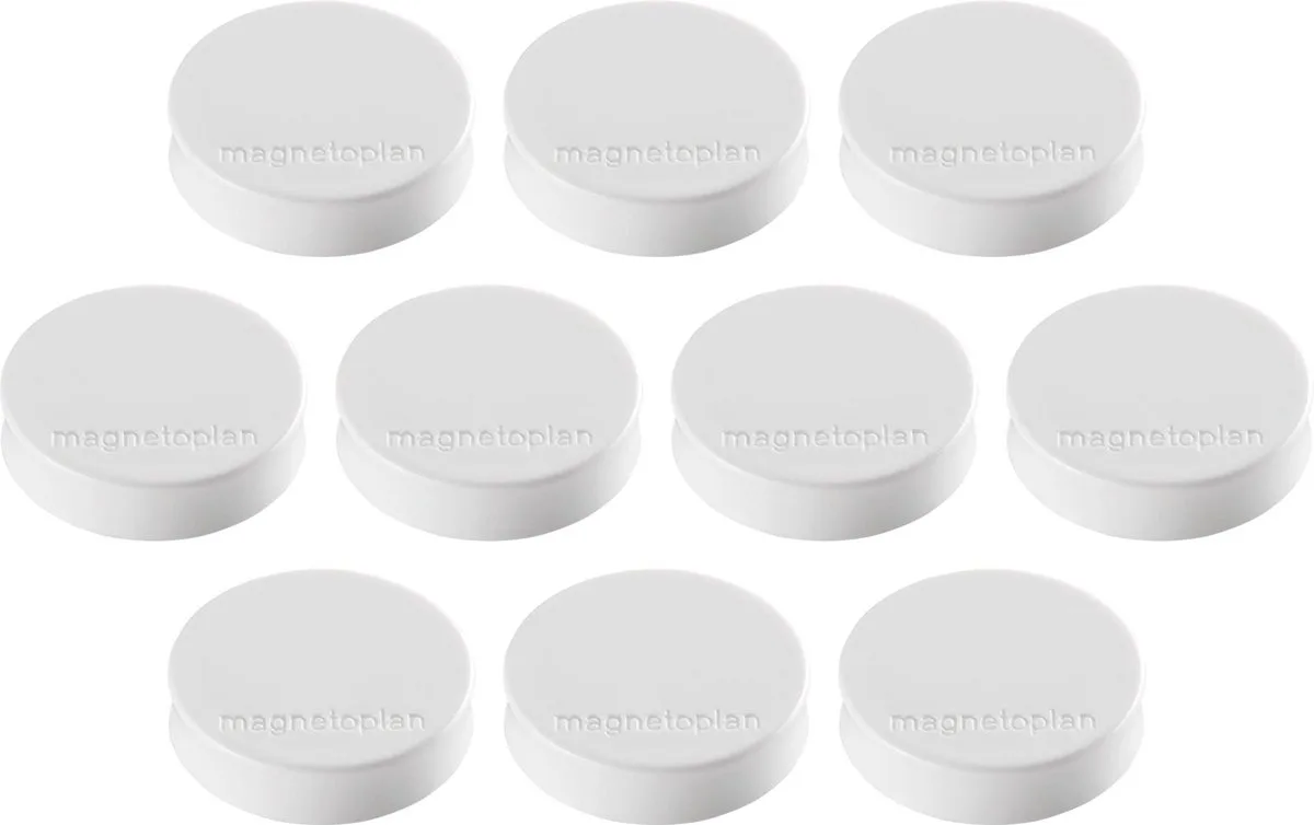 Magneet - Magneten - (Ø x h) 30 mm x 8 m - Rond - 10 stuk(s) de Magnetoplan en Blanc – photo produit