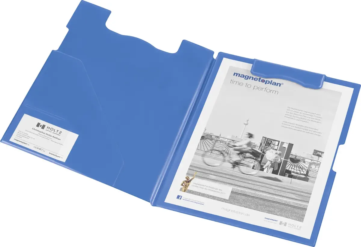 magnetoplan 1131603 Magnetische klembordmap (b x h) 21 cm x 29.7 cm by Magnetoplan in Blue – product photo