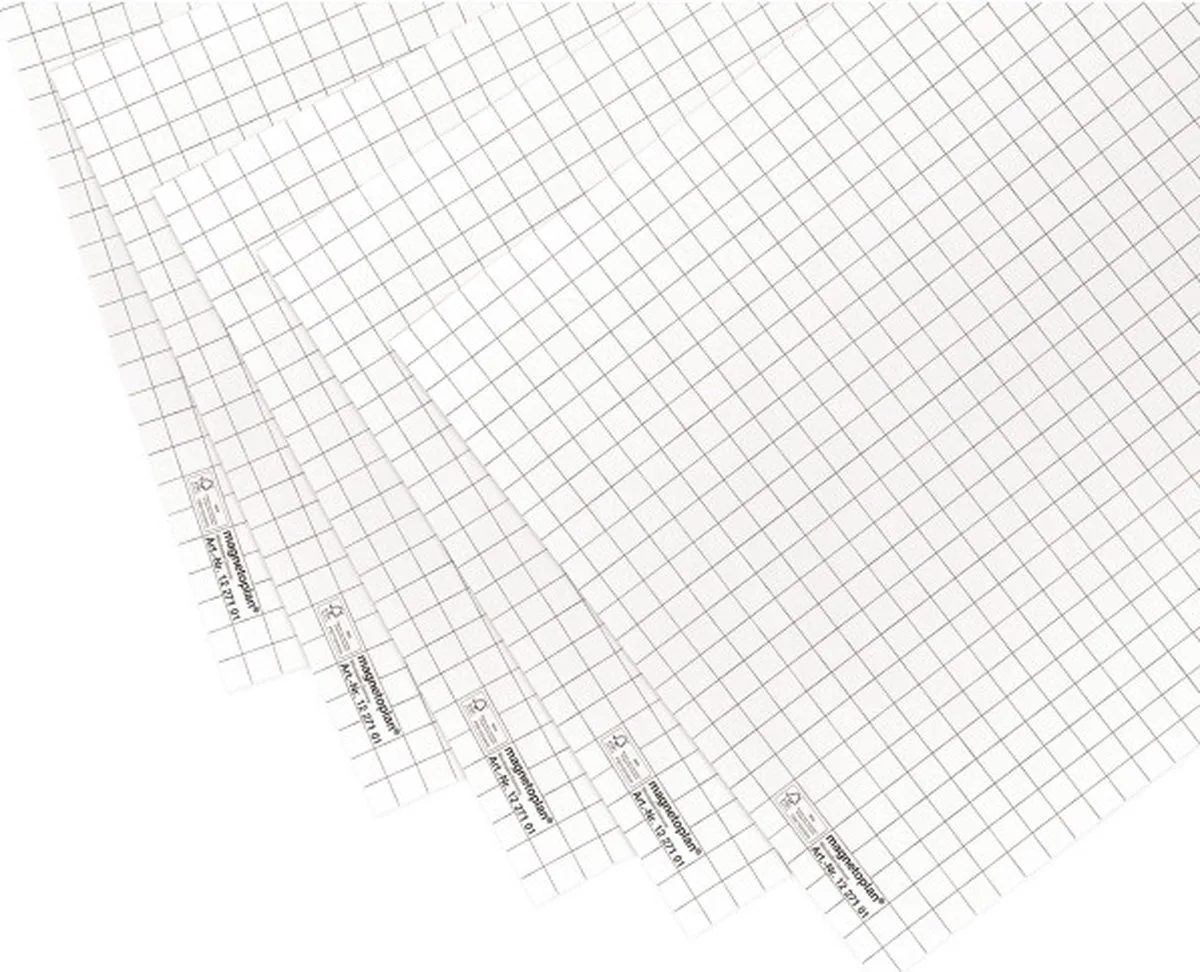 Magnetoplan 1227301 Flipchartblok Aantal paginas: 100 geruit 650 mm x 930 mm fra Magnetoplan i Hvid – produktbillede