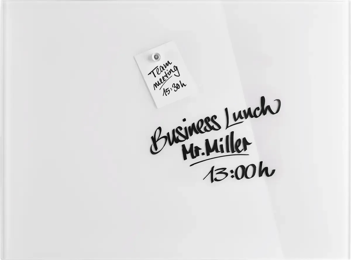 magnetoplan 13403000 Glazen magneetbord (b x h) 800 mm x 600 mm by Magnetoplan in White – product photo