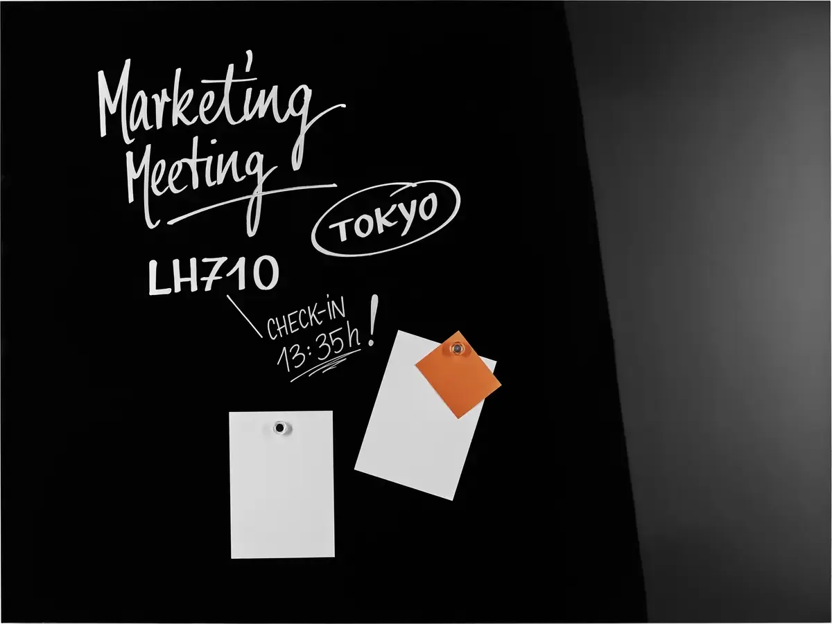 magnetoplan 13404012 Glazen magneetbord (b x h) 1200 mm x 900 mm by Magnetoplan in Black – product photo