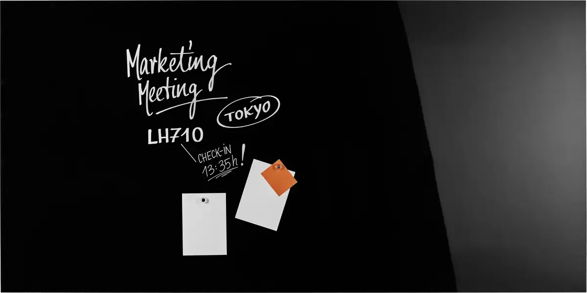 magnetoplan 13409012 Glazen magneetbord (b x h) 1000 mm x 2000 mm by Magnetoplan in Black – product photo