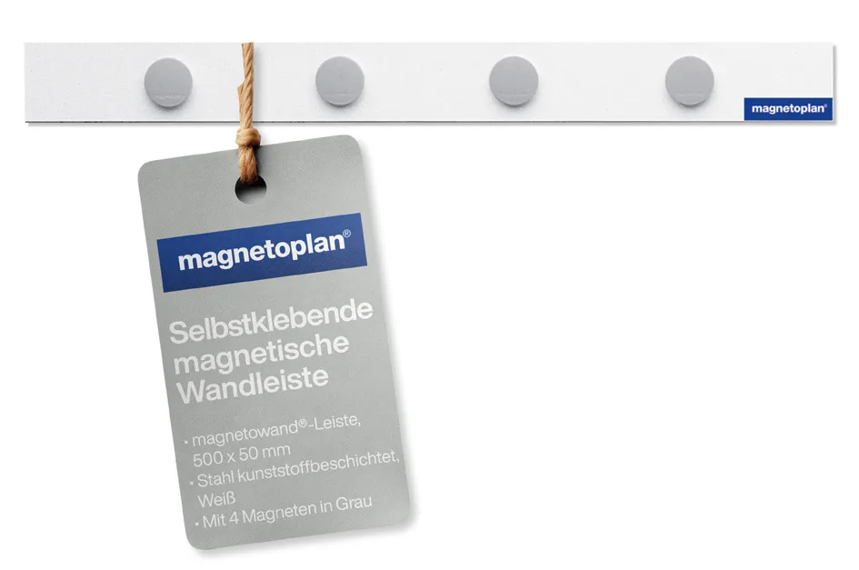 magnetowand-Leiste, mit 4 Magneten von Magnetoplan – Produktfoto