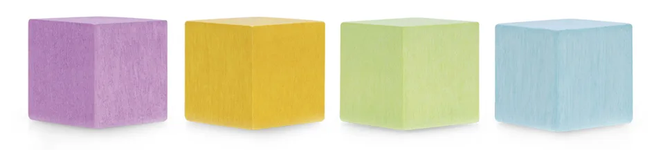 Neodym-Magnete Wood Series Cube, farbig von Magnetoplan – Produktfoto