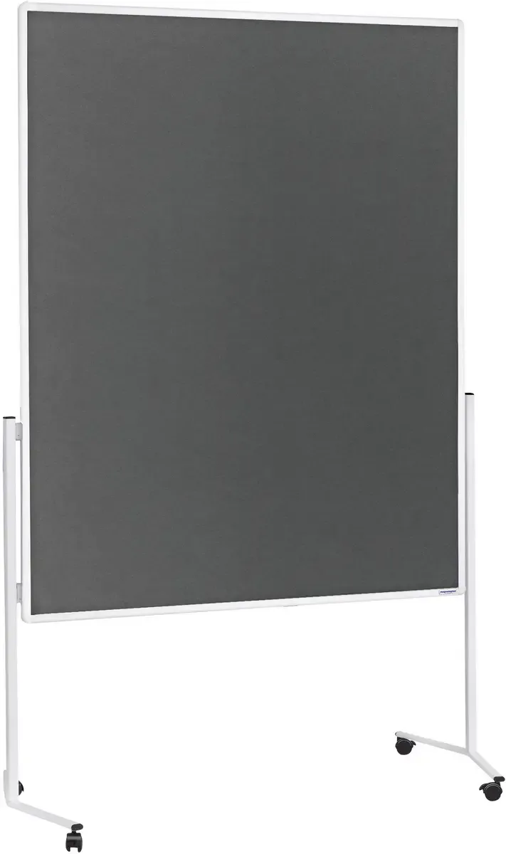 Presentatiebord 2111101 (l x b x h) 1730.00 x 1200 x 1500 mm Vilt Tweezijdig te gebruiken, Incl. rollen, Prikbord 2111101 fra Magnetoplan i Grå – produktbillede