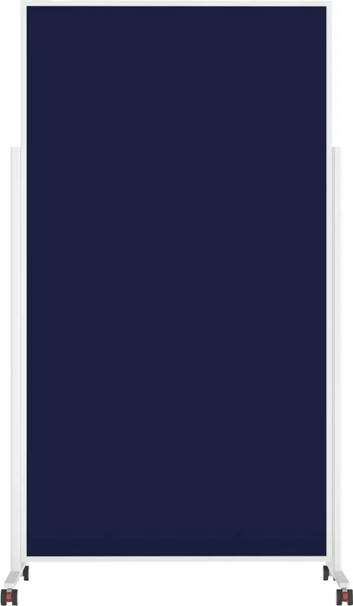 Presentatiebord VarioPin (b x h) 100 cm x 180 cm Vilt Wit, Donkerblauw Tweezijdig te gebruiken, Incl. rollen, Magneetband, Prikbord 1181114 von Magnetoplan in Weiß, Dunkelblau – Produktfoto