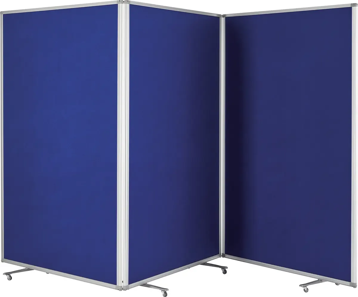 Presentatiewand large (b x h) 3610 mm x 1800 mm Vilt Tweezijdig te gebruiken, Prikbord, Inklapbaar, Incl. rollen 1112003 by Magnetoplan in Koningsblauw – product photo