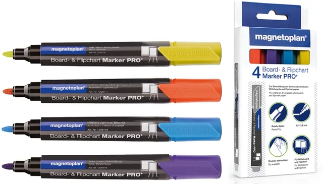 PRO+ markers voor whiteboard en flipover, gesorteerd