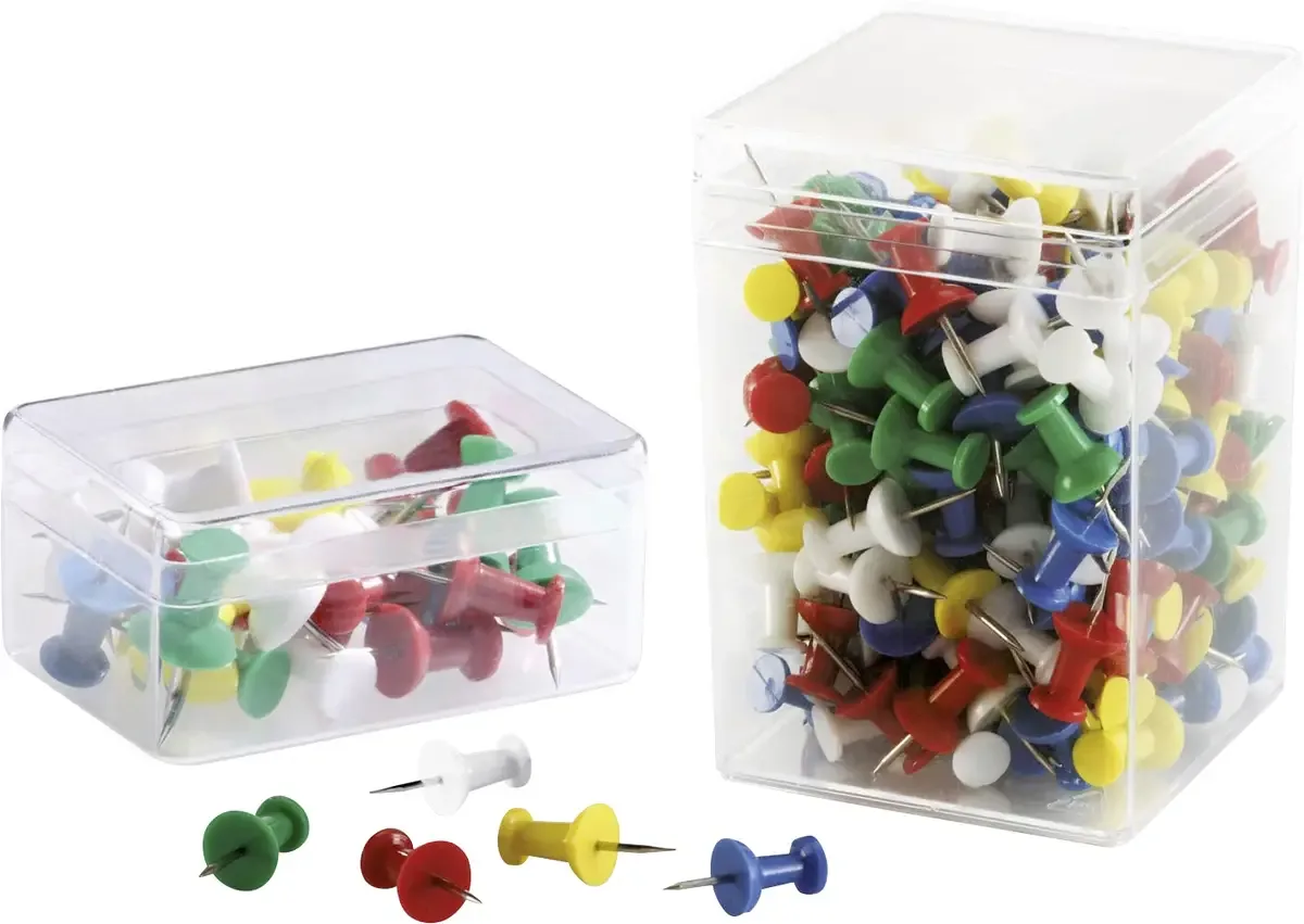 Punaise Geel, Wit, Blauw, Rood, Groen 200 stuk(s) by Magnetoplan in Yellow, White, Blue, Red, Green – product photo