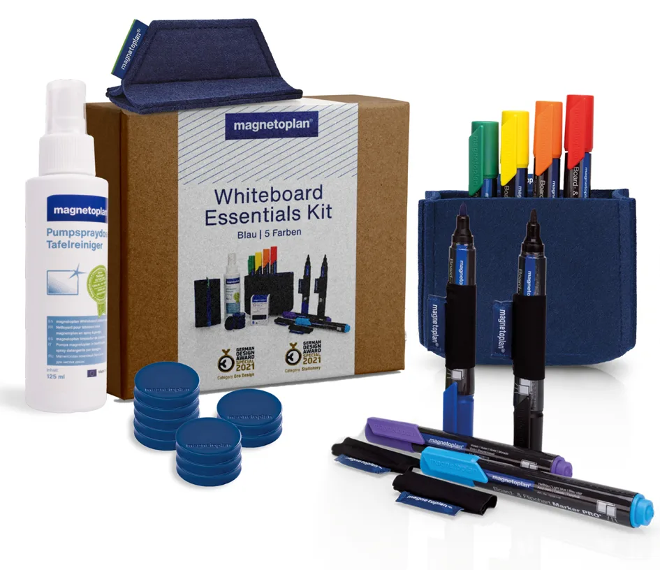 Whiteboard Essentials Kit, blau van Magnetoplan – productfoto