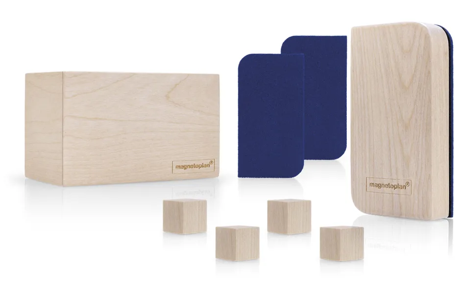 Whiteboard Zubehör-Set Wood Series, birke de Magnetoplan – photo produit
