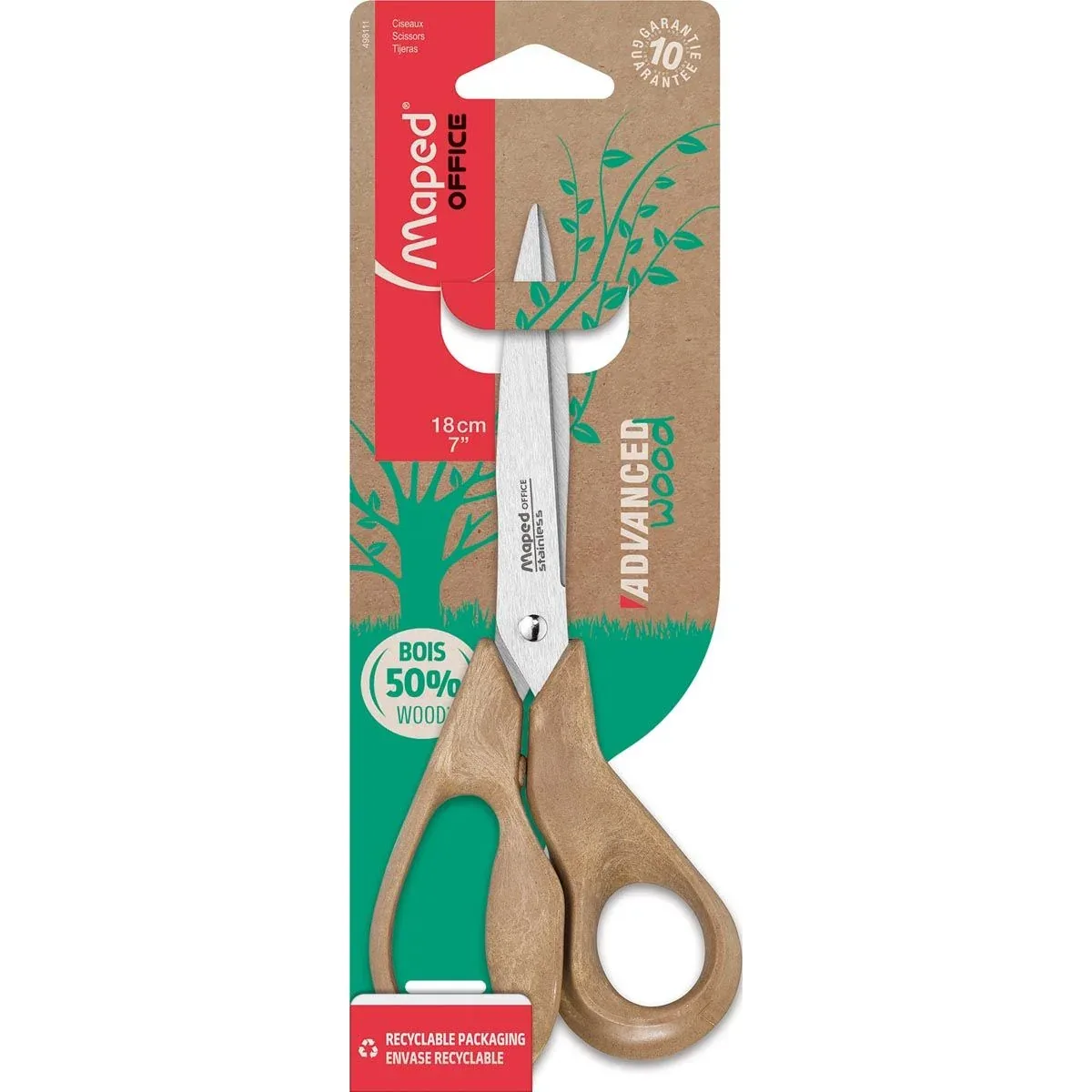Advanced Wood schaar, 18 cm, asymmetrisch från Maped – produktbild