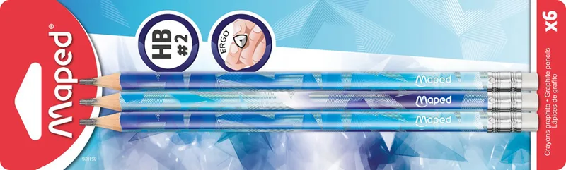 Bleistift ARCTIC, mit Radierer, HB, 6er von Maped – Produktfoto