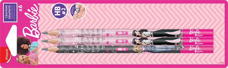 Bleistift Barbie, HB, 6er Blister van Maped – productfoto