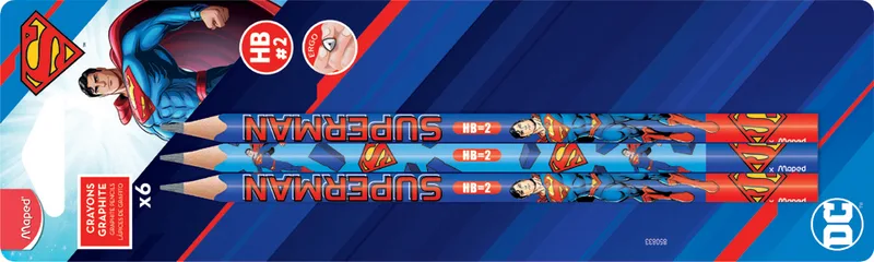 Bleistift SUPERMAN, HB, 6er Blister van Maped – productfoto