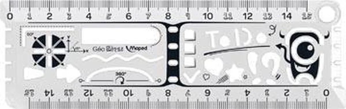 Bullet Journal Liniaal / Sjabloon 15CM BLS van Maped in Transparant – productfoto