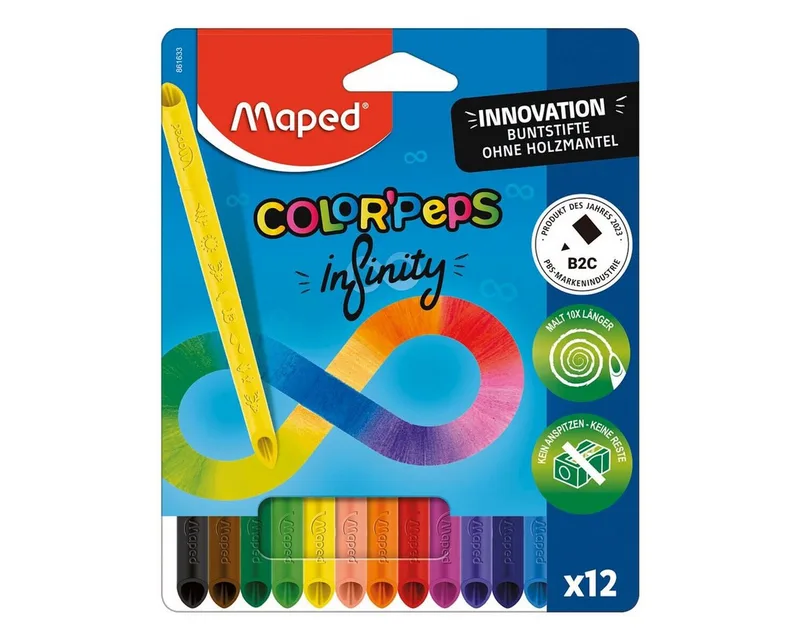 Buntstift Color peps Infinity, (12-tlg), selbstanspitzend, ohne Holzmantel de Maped en Multicolore – photo produit