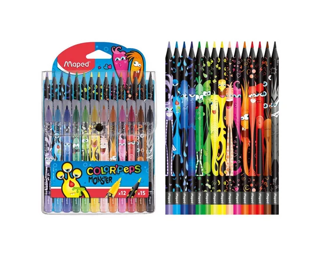 Buntstift Maped Stifteset Color'Peps Monster 27 Stück Etui