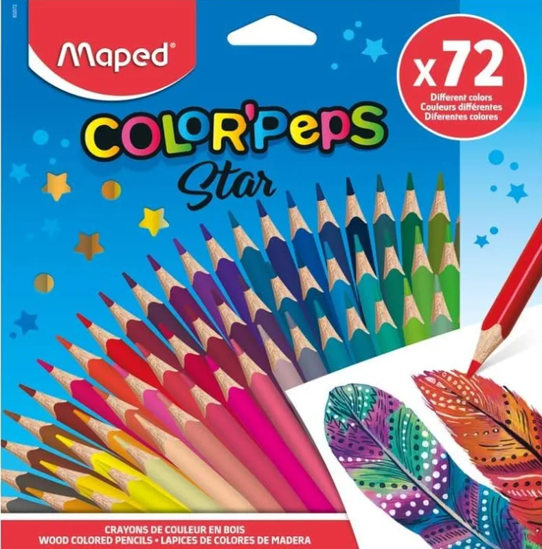 Color'Peps Crayons de Couleur Classiques Lot de 72 Triangulaires de Maped – photo produit