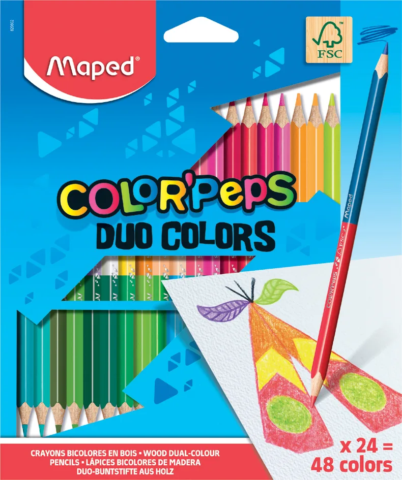 Dreikant-Buntstift COLOR, PEPS DUO, 24er Kartonetui by Maped – product photo