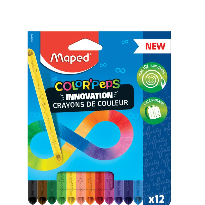Dreikant-Buntstift COLOR, PEPS INFINITY, 12er Etui by Maped – product photo