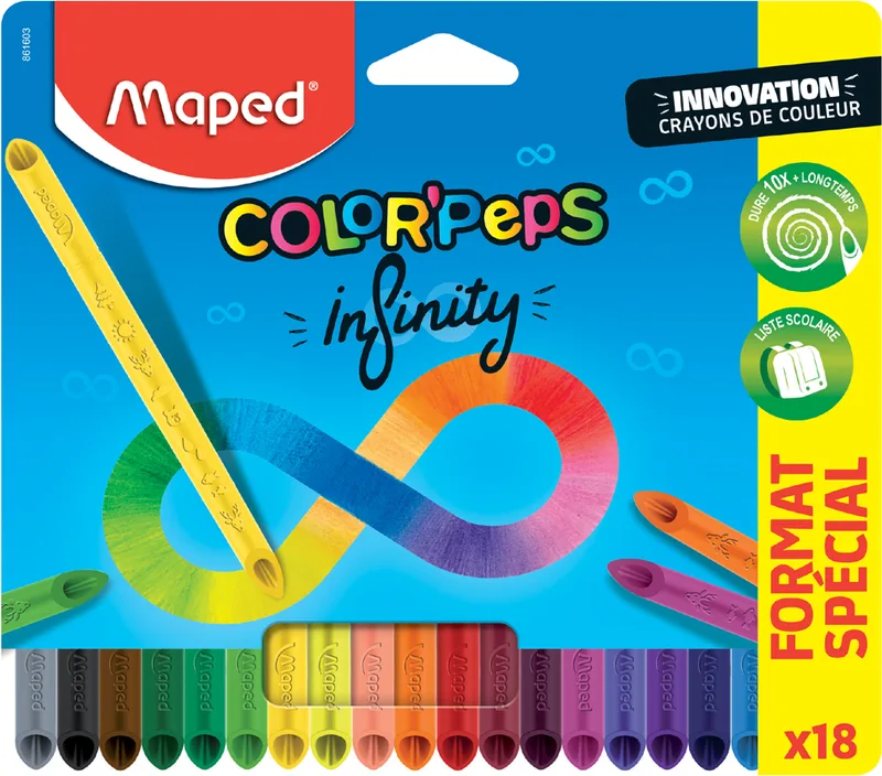 Dreikant-Buntstift COLOR, PEPS INFINITY, 18er Etui by Maped – product photo