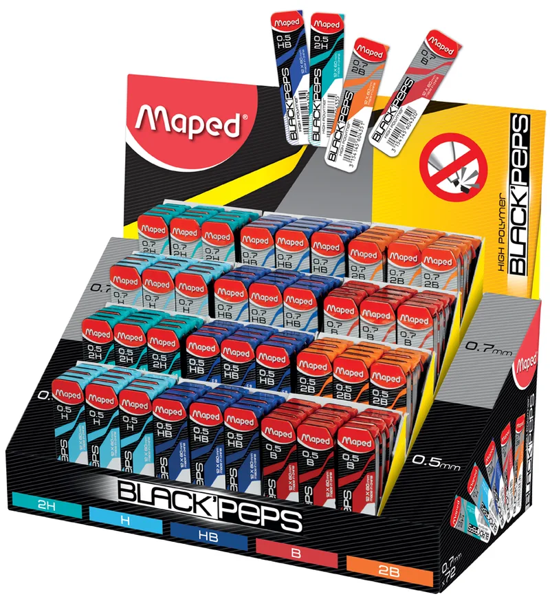 Druckbleistift-Mine BLACK, PEPS, 144er Display van Maped – productfoto