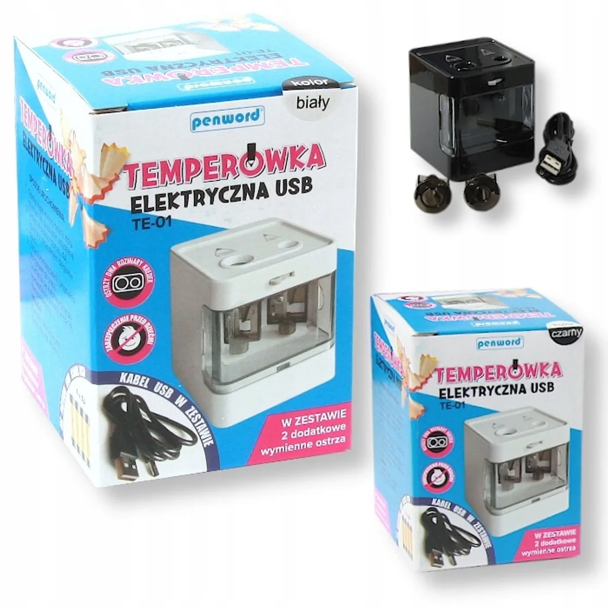 Elektrische Potlood Slijper USB TE-01 met Reservemessen van Maped – productfoto