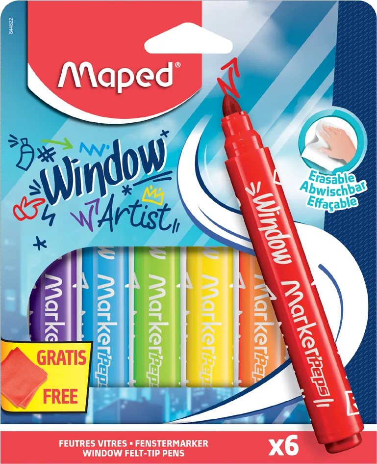 Fenstermarker MARKER, PEPS Window, 6er Kartonetui by Maped – product photo