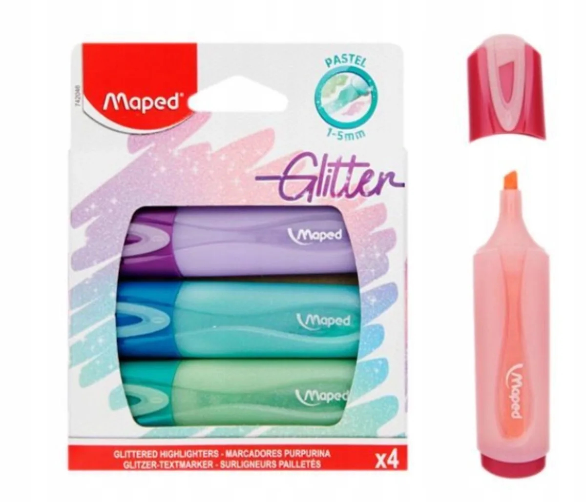 Glitter Markers Set - 4 Kleuren van Maped in Pastel – productfoto