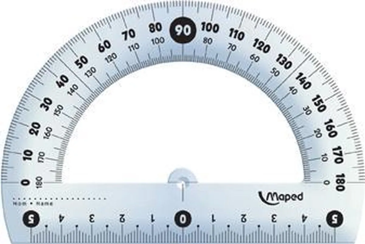 Halb-Winkelmesser Cristal 180 Grad, 120 mm von Maped in Transparent – Produktfoto
