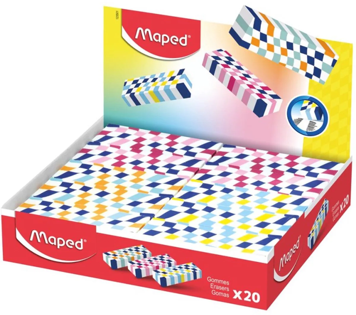 gum Damier, geruit patroon, phthalaat en PVC-vrij, 20 stuks von Maped – Produktfoto