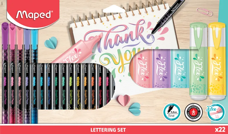 Handlettering-Set, 22er Set van Maped – productfoto