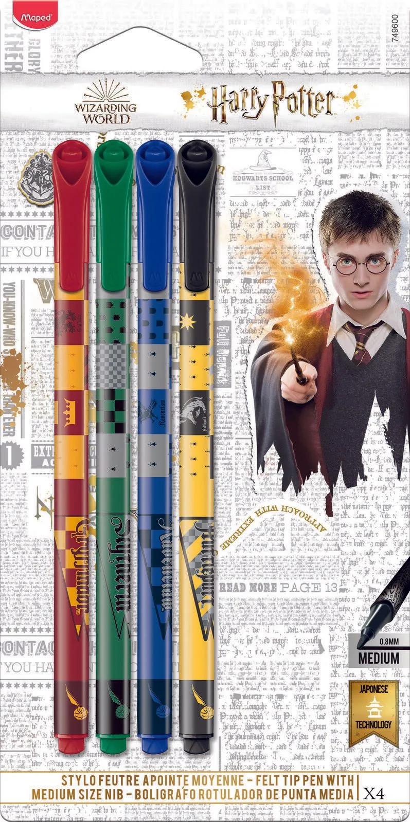 Harry Potter Fineliner 0.8 mm Mehrfarbig från Maped – produktbild