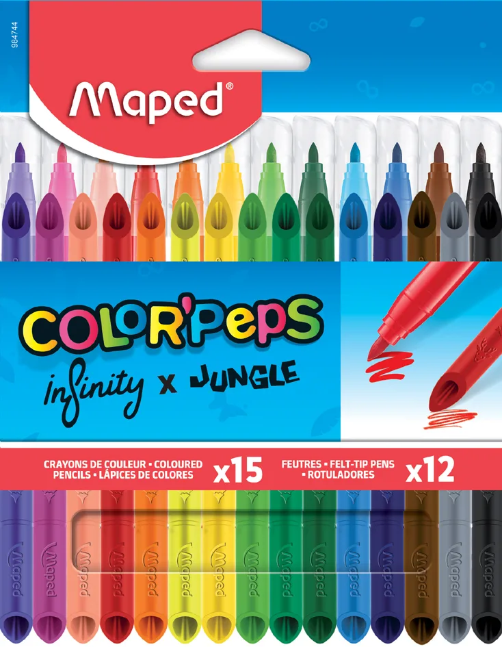 Kombipackung Buntstifte INFINITY/Fasermaler COLOR, PEPS de Maped – photo produit