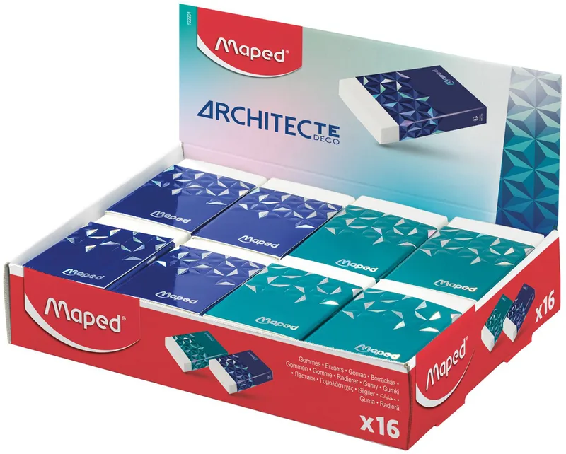 Kunststoff-Radierer ARCHITEKT, 16er Display by Maped – product photo