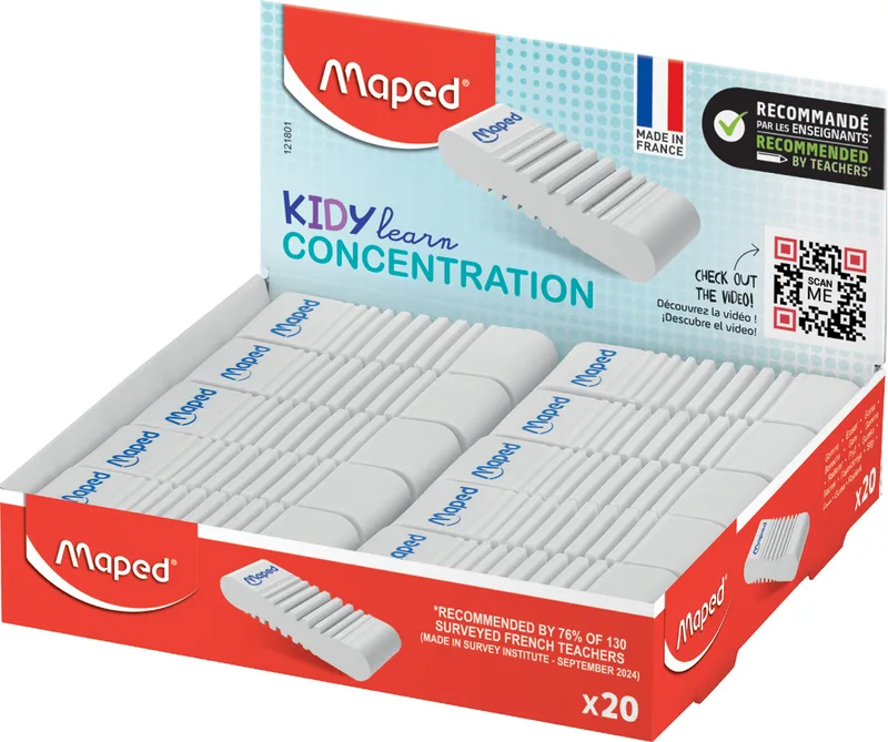 Kunststoff-Radierer KIDY learn CONCENTRATION, 20er von Maped – Produktfoto