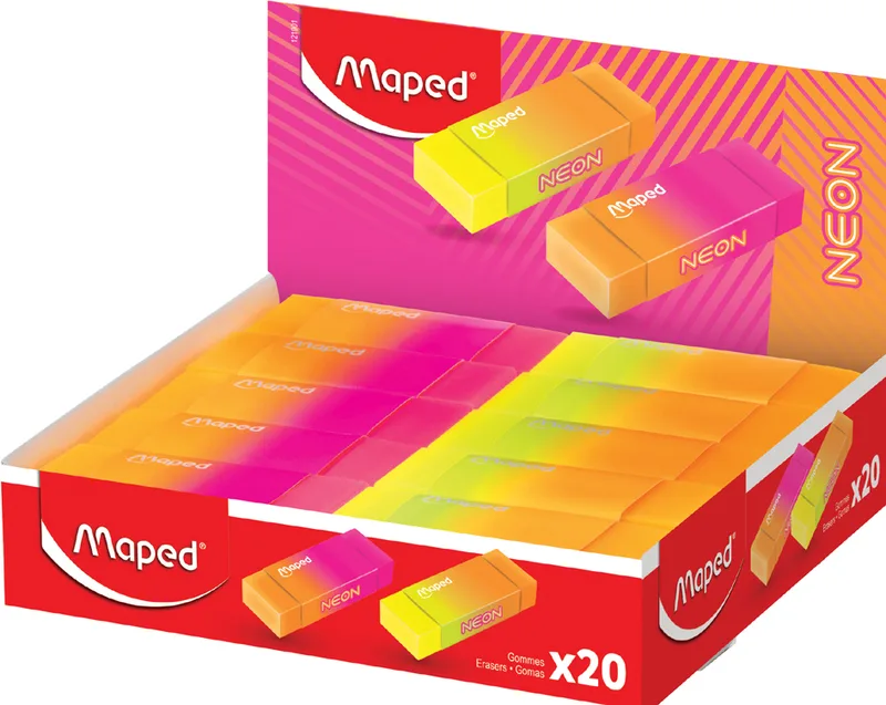 Kunststoff-Radierer NEON, 20er Display de Maped – photo produit