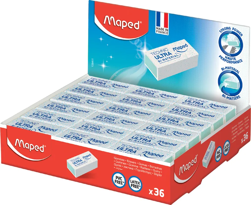 Kunststoff-Radierer Technic Ultra Mini, 36er Display de Maped – photo produit