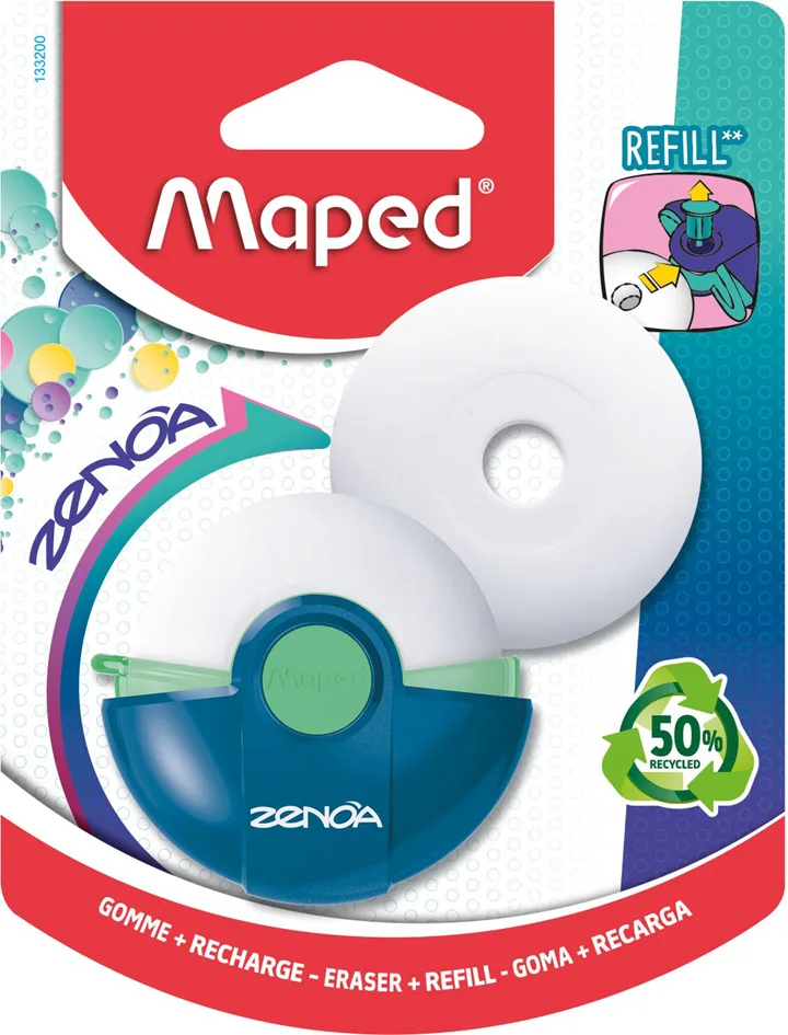 Kunststoff-Radierer Zenoa, inkl. Nachfüllung, weiß von Maped – Produktfoto