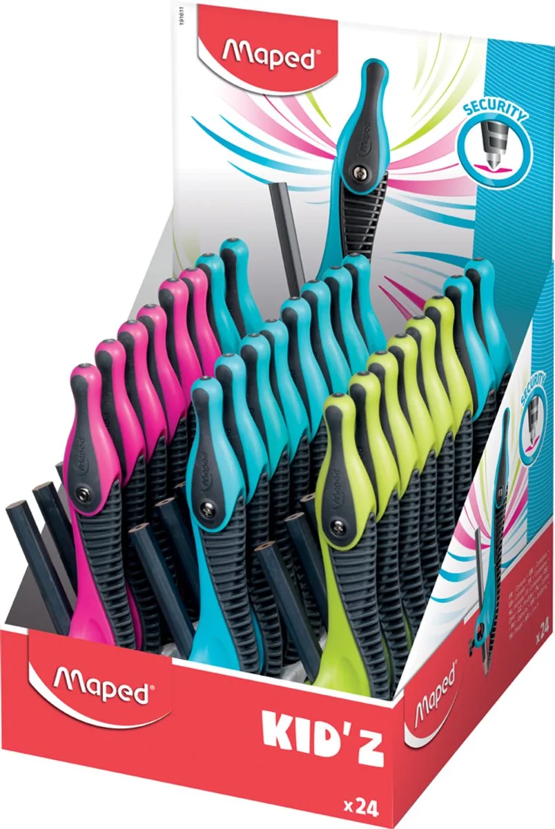Passer Kid'z zonder adapterring, display van 24 stuks von Maped in Rosa – Produktfoto