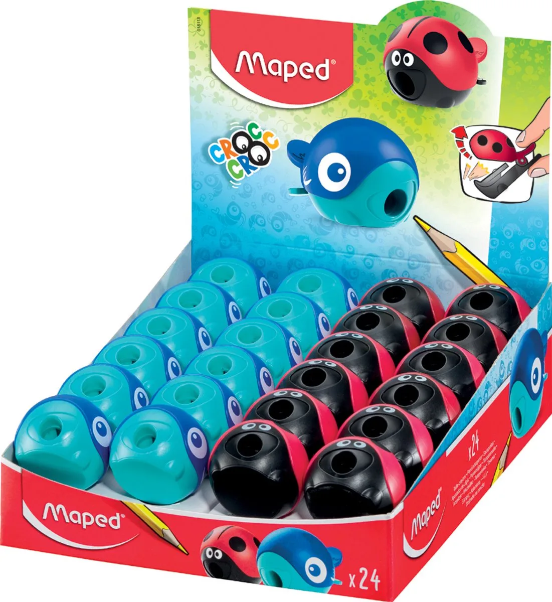 Puntenslijper CROC CROC EASY, 24 stuks display från Maped – produktbild