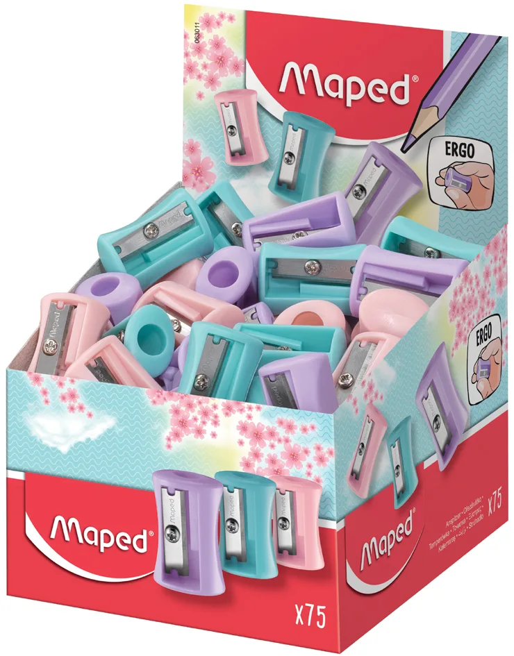 Spitzer Vivo PASTEL, aus Kunststoff, 75er Display von Maped – Produktfoto