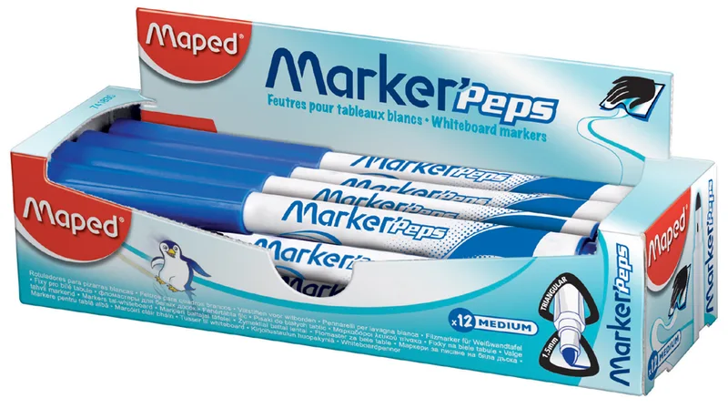 Whiteboard-Marker Marker, Peps, blau, 12er Display by Maped – product photo