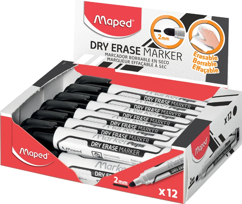 Whiteboard-Marker Marker, Peps Jumbo, schwarz, 12er by Maped – product photo