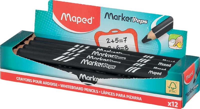 Whiteboard-Marker Marker, Peps, schwarz, 12er Display by Maped – product photo