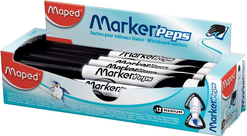 whiteboardmarker Marker'Peps, doos van 12 stuks, zwart by Maped – product photo