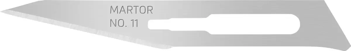 SKALPELLKLINGE 11 Spezialschliff Reservemes voor afbreekmes 66 mm Staal 10 stuk(s) fra Martor – produktbillede